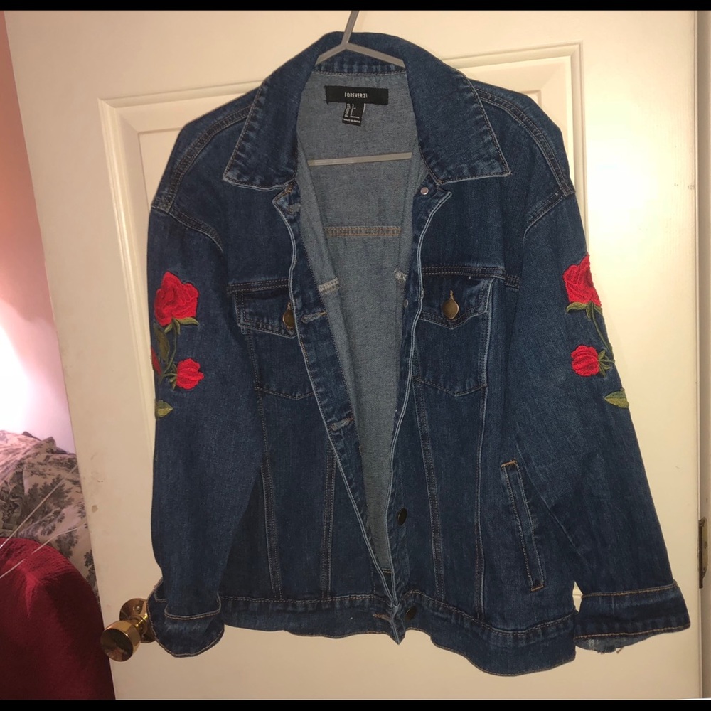 Denim rose jacket